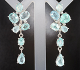 Серьги с параиба турмалинами 11,22 карата и бриллиантами