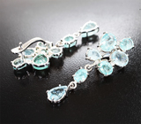 Серьги с параиба турмалинами 11,22 карата и бриллиантами Золото