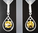 Комплект с гелиодорами 6,5 карата Серебро 925