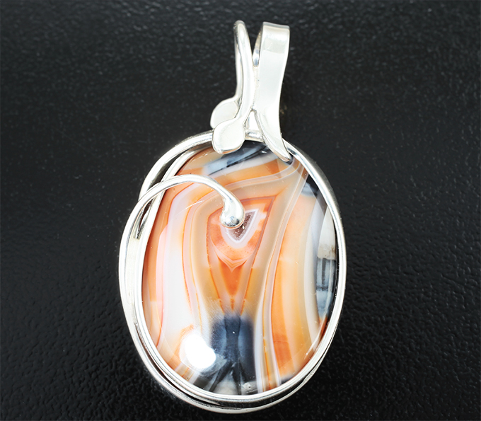 Серебро 925 Кулон с индонезийским агатом 18,75 карата