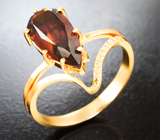 Кольцо с гранатом 4,52 карата и 10 бриллиантами