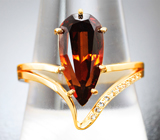 Кольцо с гранатом 4,52 карата и 10 бриллиантами Золото