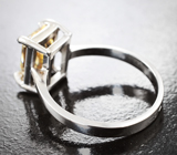 Кольцо с желтым муассанитом топовой огранки 1,76 карата Золото