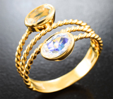 Комплект с ограненным лунным камнем 4,17 карата Золото