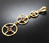 Комплект с топазолитами 1,78 карата и бриллиантами Золото