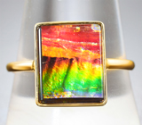 Кольцо с аммолитом аммонита 3,38 карата Золото