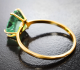 Кольцо с зеленым флюоритом 4,27 карата Золото