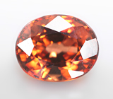 Кольцо с оранжевым цирконом высокой чистоты 2,49 карата и сапфирами Золото