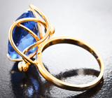 Кольцо с флюоритом со сменой цвета 8,71 карата, розовым и голубым сапфирами Золото