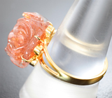 Кольцо с резным солнечным камнем 16,61 карата Золото