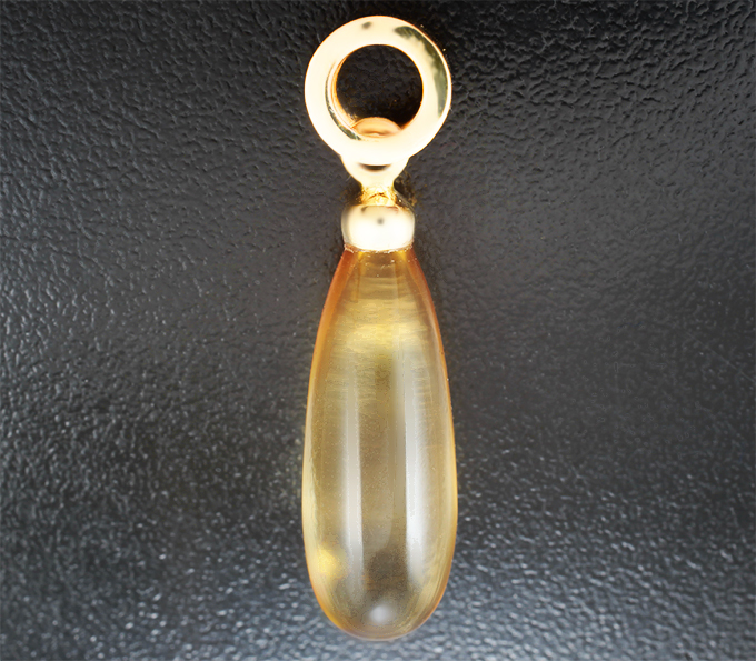 Золото Кулон с чистейшим бриолетом цитрина 16,52 карата