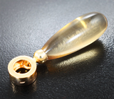 Кулон с чистейшим бриолетом цитрина 16,52 карата Золото