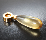 Кулон с чистейшим бриолетом цитрина 16,52 карата Золото