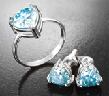 Комплект с голубыми муассанитами 4,19 карата