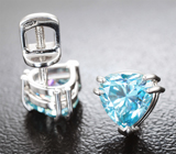 Комплект с голубыми муассанитами 4,19 карата Золото