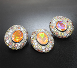 Комплект с ограненными эфиопскими опалами 6,73 карата и разноцветными сапфирами