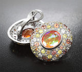 Комплект с ограненными эфиопскими опалами 6,73 карата и разноцветными сапфирами Серебро 925