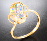 Кольцо с кристаллическим мексиканским опалом 2,91 карата