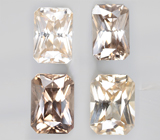 Крупный набор из 4 цирконов "шампань" 7,55 карата