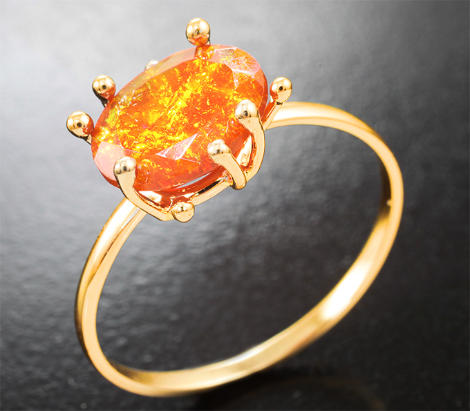 Золото Кольцо с кристаллическим эфиопским опалом 1,71 карата