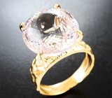 Кольцо с чистейшим морганитом топовой огранки 15,42 карата Золото