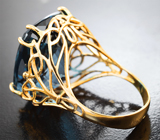 Кольцо с чистейшим синим London топазом 41,09 карата Золото