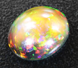 Кольцо с кристаллическим черным опалом 4,33 карата и цаворитами Золото