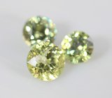 Набор из 3 уральских демантоидов 0,46 карата