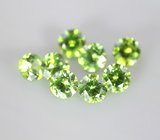 Набор из 8 уральских демантоидов 0,59 карата