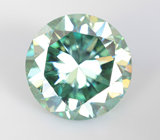 Голубовато-зеленый муассанит высокой чистоты 2,3 карата