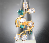 Кольцо с грандидьеритами 1,1 карата, морганитами и бриллиантами