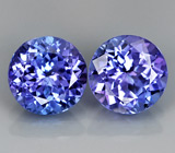 Серьги с сапфирами 1,33 карата и танзанитами 2,68 карата