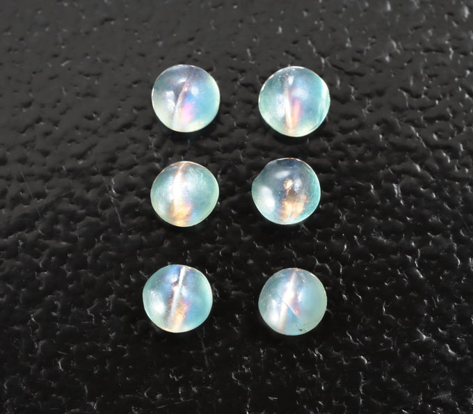 Набор из 6 хризобериллов с эффектом кошачьего глаза 0,46 карата