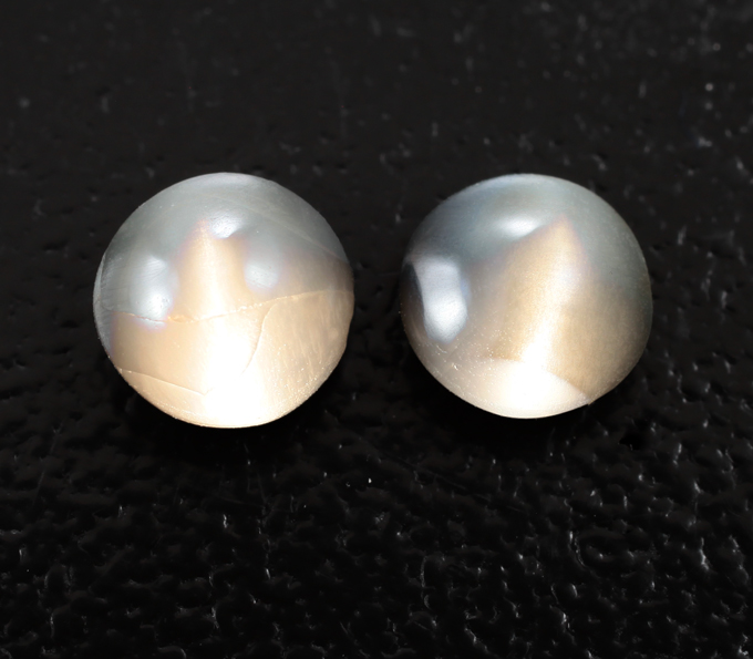 Пара хризобериллов с эффектом кошачьего глаза 1,52 карата