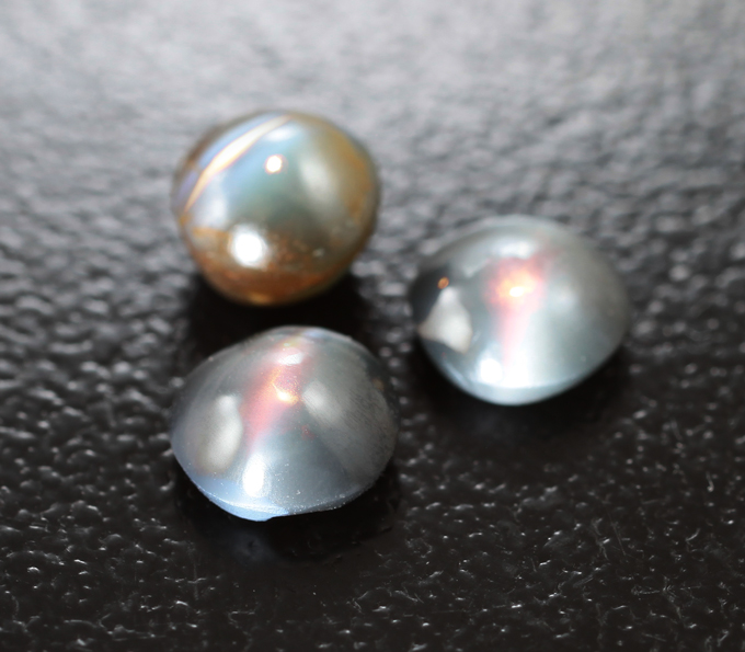 Набор из 3 хризобериллов с эффектом кошачьего глаза 2,45 карата