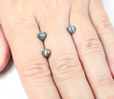 Набор из 3 хризобериллов с эффектом кошачьего глаза 2,45 карата