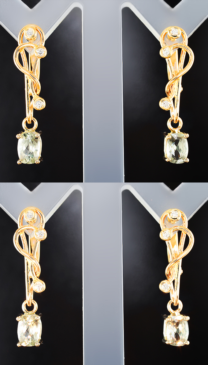 Комплект с диаспорами 2,42 карата и бриллиантами