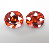 Пара насыщенно-оранжевых цирконов 2,53 карата