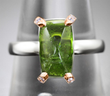 Комплект с уральскими диопсидами 7,36 карата и аметистами Серебро 925