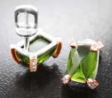 Комплект с уральскими диопсидами 7,36 карата и аметистами