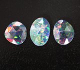 Набор из 3 ограненных черных опалов 1,32 карата