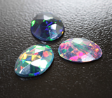 Набор из 3 ограненных черных опалов 1,97 карата