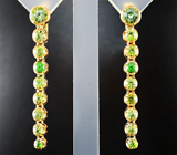 Серьги с уральскими демантоидами 3,75 карата