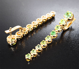 Серьги с уральскими демантоидами 3,75 карата