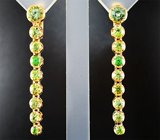 Серьги с уральскими демантоидами 3,75 карата Золото