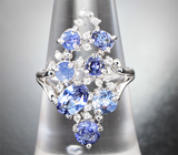 Кольцо с бенитоитами 1,94 карата и бриллиантами Золото