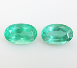 Серьги с гранатами со сменой цвета 4,71 карата, уральскими изумрудами и сапфирами