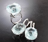 Комплект с аквамаринами 78,47 карата Золото