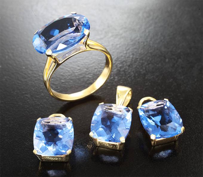 Серебро 925 Комплект с флюоритами со сменой цвета 27,99 карата