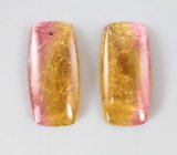 Крупная пара полихромных турмалинов 15,69 карата